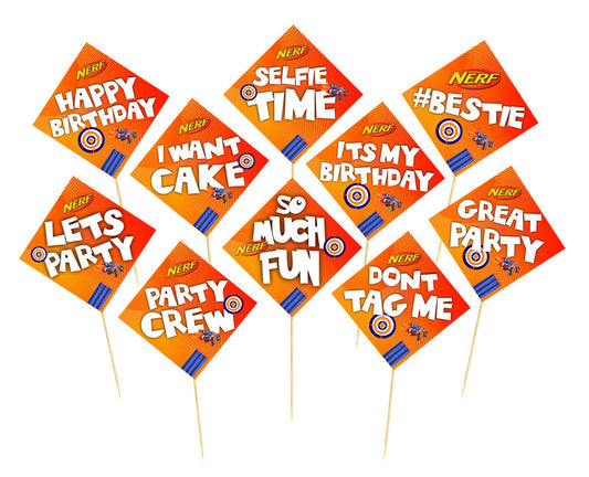 Nerf Birthday Photo Booth Party Props Theme Birthday Party Decoration, Birthday Photo Booth Party Item for Adults and Kids