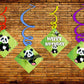 Panda Ceiling Hanging Swirls Decorations Cutout Festive Party Supplies (Pack of 6 swirls and cutout)