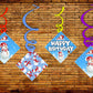 Snowman Ceiling Hanging Swirls Decorations Cutout Festive Party Supplies (Pack of 6 swirls and cutout)