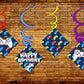 Video Game Ceiling Hanging Swirls Decorations Cutout Festive Party Supplies (Pack of 6 swirls and cutout)