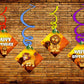 Lion Ceiling Hanging Swirls Decorations Cutout Festive Party Supplies (Pack of 6 swirls and cutout)