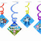 Robo Poli Ceiling Hanging Swirls Decorations Cutout Festive Party Supplies (Pack of 6 swirls and cutout)