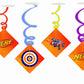 Nerf Ceiling Hanging Swirls Decorations Cutout Festive Party Supplies (Pack of 6 swirls and cutout)
