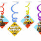 JCB Ceiling Hanging Swirls Decorations Cutout Festive Party Supplies (Pack of 6 swirls and cutout)