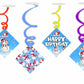 Snowman Ceiling Hanging Swirls Decorations Cutout Festive Party Supplies (Pack of 6 swirls and cutout)