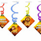 Lion Ceiling Hanging Swirls Decorations Cutout Festive Party Supplies (Pack of 6 swirls and cutout)