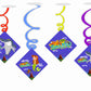 Zig and Sharko Ceiling Hanging Swirls Decorations Cutout Festive Party Supplies (Pack of 6 swirls and cutout)