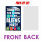 Aliens theme Return Gifts Thank You Tags Thank u Cards for Gifts 20 Nos Cards and Glue Dots