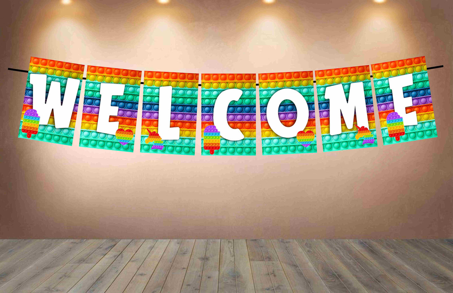 Pop It Welcome Banner for Party Entrance Home Welcoming Birthday Decoration Party Item