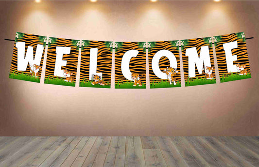 Tiger Welcome Banner for Party Entrance Home Welcoming Birthday Decoration Party Item