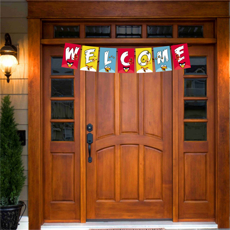 Angry Birds Welcome Banner for Party Entrance Home Welcoming Birthday Decoration Party Item