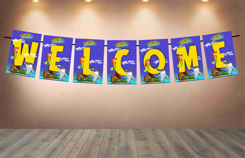 Zig and Sharko Welcome Banner for Party Entrance Home Welcoming Birthday Decoration Party Item