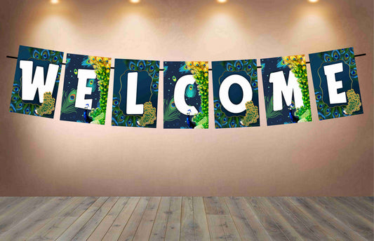 Peacock Welcome Banner for Party Entrance Home Welcoming Birthday Decoration Party Item
