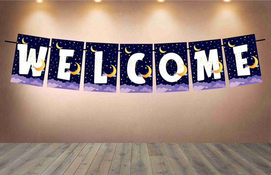 Moon and Stars Welcome Banner for Party Entrance Home Welcoming Birthday Decoration Party Item