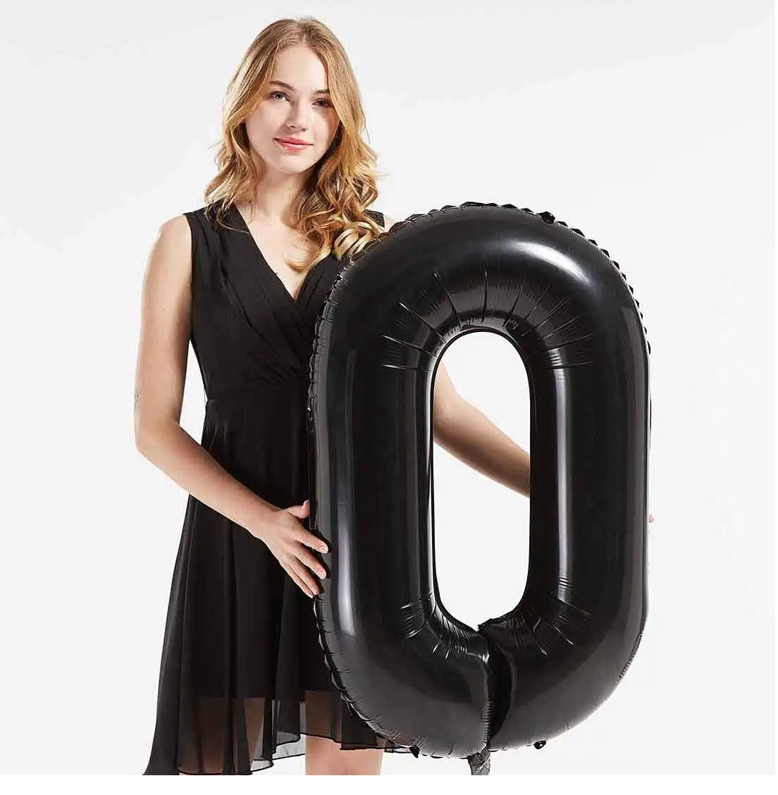 Number 0 Black Foil Balloon 40 Inches