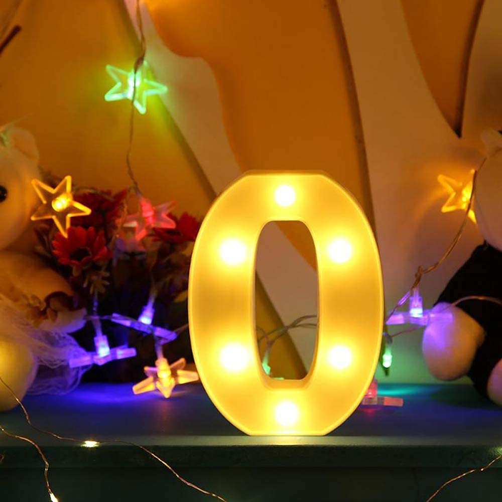 Number 0 LED Marquee Light Sign for Birthday Party Family Wedding Decor Walls Hanging