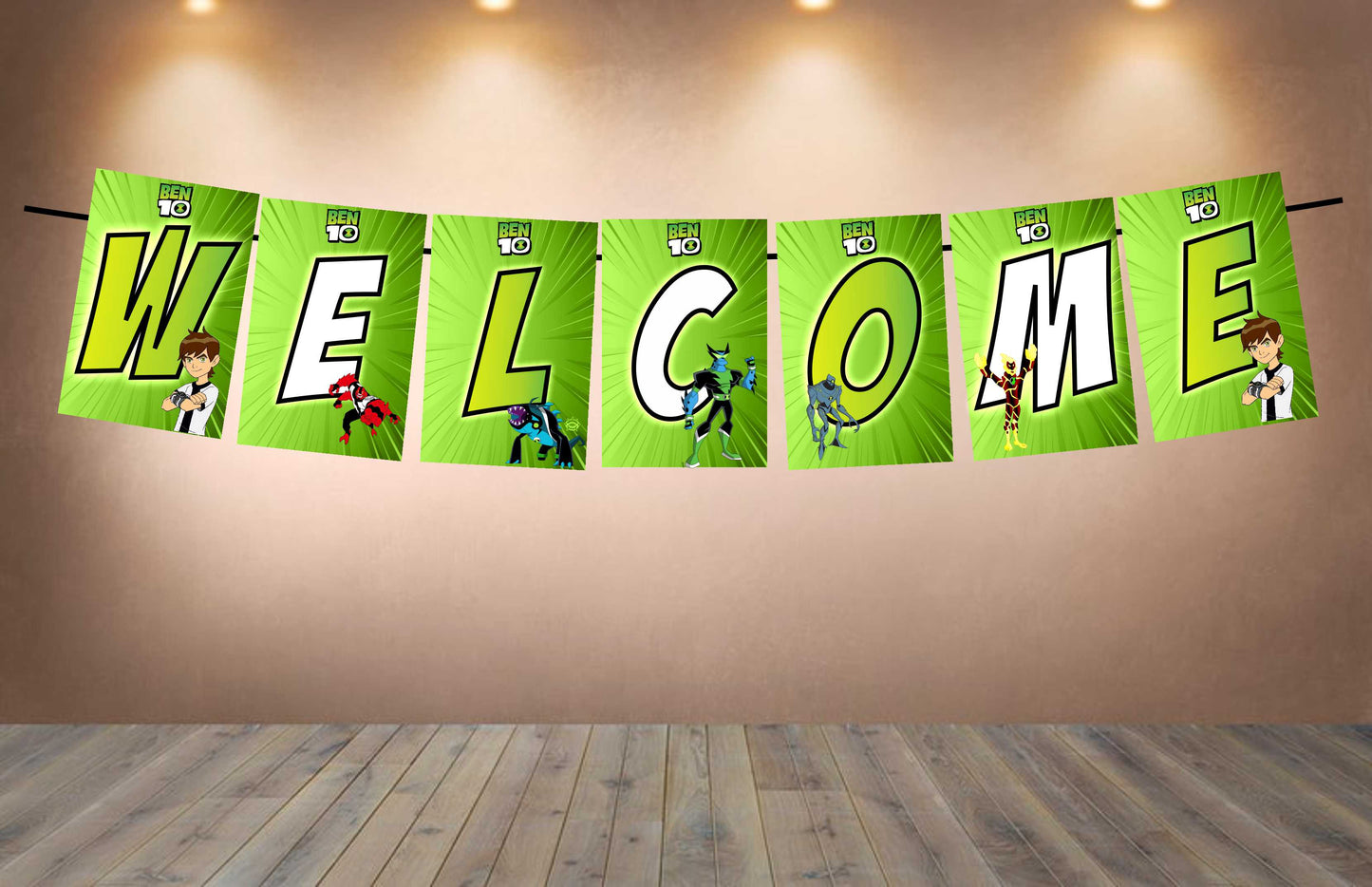Ben10 Welcome Banner for Party Entrance Home Welcoming Birthday Decoration Party Item