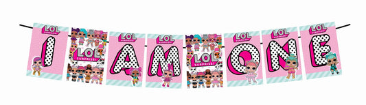 LOL Theme I Am One 1st Birthday Banner for Photo Shoot Backdrop and Theme Party
