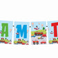 Transport Theme I Am Two 2nd Birthday Banner for Photo Shoot Backdrop and Theme Party