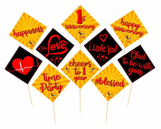 1st Anniversary Theme Props Anniversary Decoration Backdrop Photo Shoot, Photo Booth Party Item