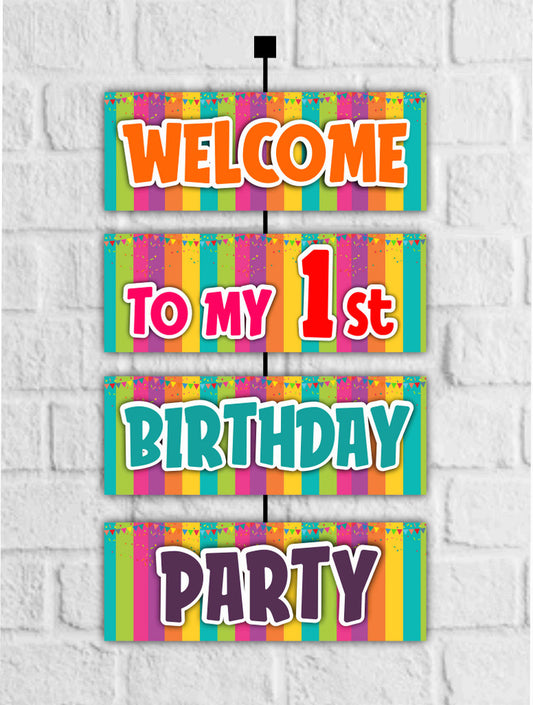 1st Birthday Welcome Board Welcome to My Birthday Party Board for Door Party Hall Entrance Decoration Party Item for Indoor and Outdoor 2.3 feet