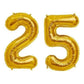 Number 25 Gold Foil Balloon 16 Inches