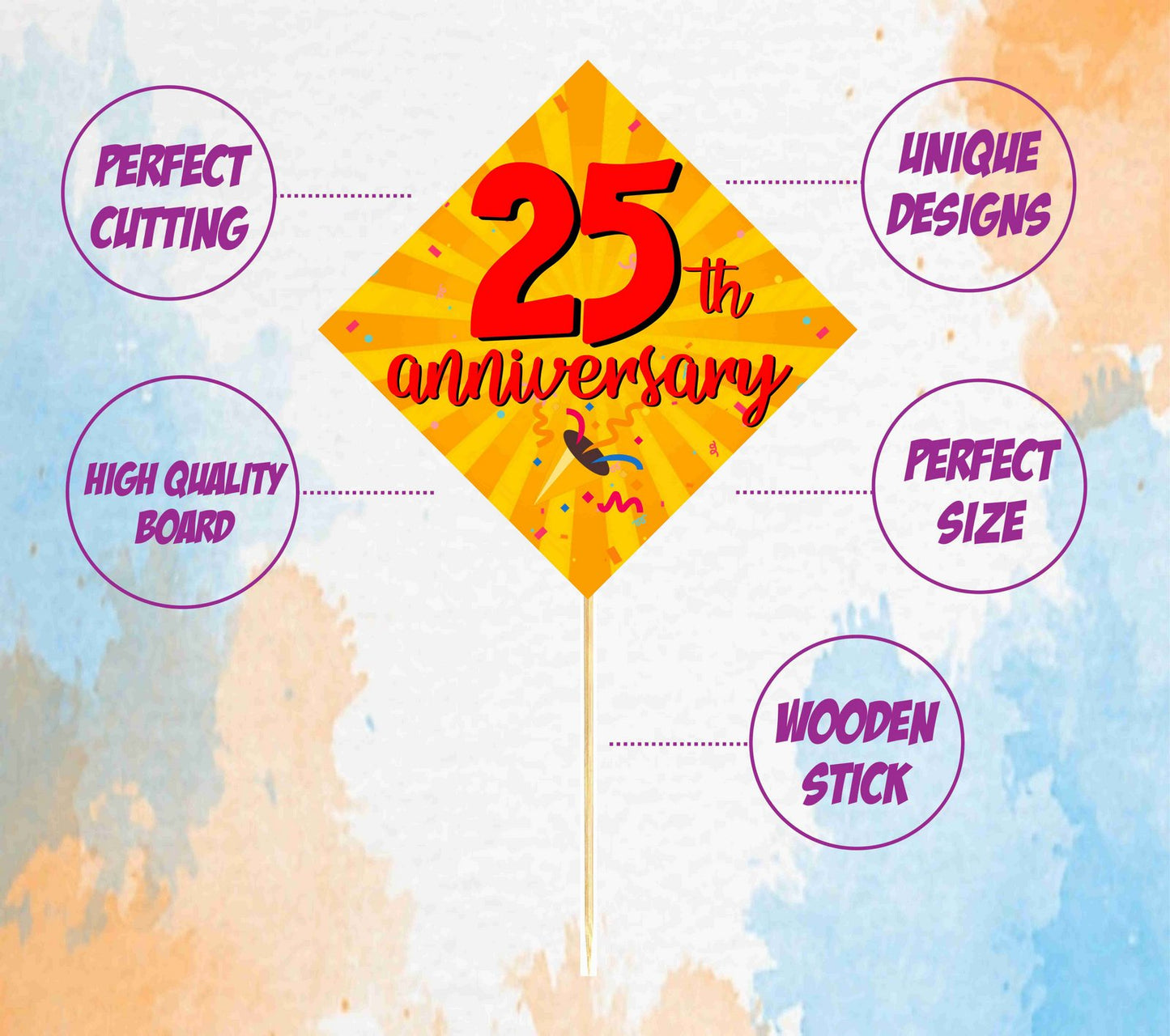 25th Anniversary Theme Props Anniversary Decoration Backdrop Photo Shoot, Photo Booth Party Item