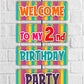 2nd Birthday Welcome Board Welcome to My Birthday Party Board for Door Party Hall Entrance Decoration Party Item for Indoor and Outdoor 2.3 feet