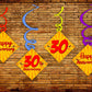 30th Anniversary Ceiling Hanging Swirls Decorations Cutout Festive Party Supplies (Pack of 6 swirls and cutout)