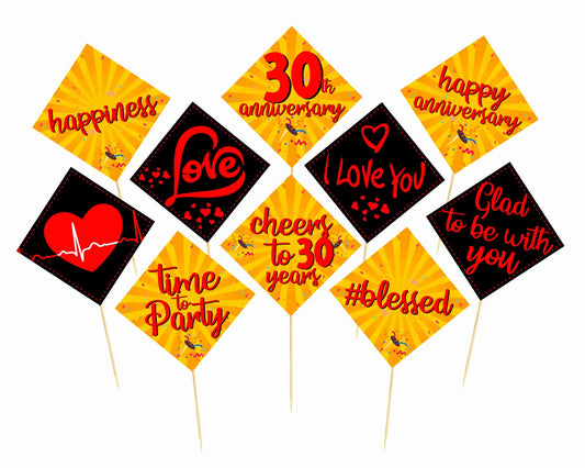 30th  Anniversary Theme Props Anniversary Decoration Backdrop Photo Shoot, Photo Booth Party Item