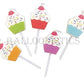 Cup Cake Design Birthday Candle for Cupcake and Colorful Theme Party - Pack of 5