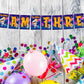 Space Theme I Am Three 3rd Birthday Banner for Photo Shoot Backdrop and Theme Party