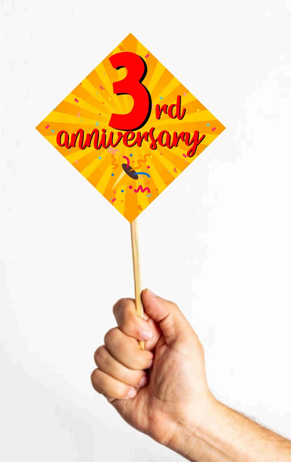 3rd  Anniversary Theme Props Anniversary Decoration Backdrop Photo Shoot, Photo Booth Party Item