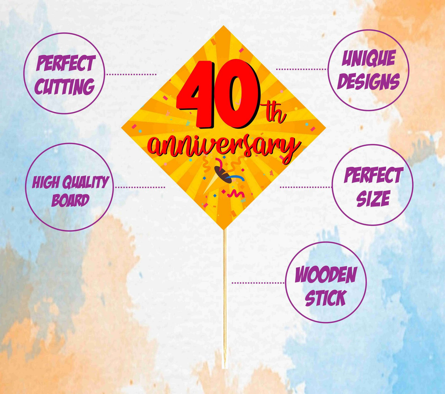 40th  Anniversary Theme Props Anniversary Decoration Backdrop Photo Shoot, Photo Booth Party Item