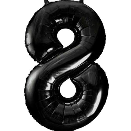 Number 8 Black Foil Balloon 16 Inches