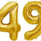 Number 49 Gold Foil Balloon 16 Inches