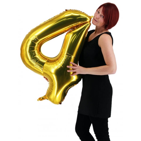 Number 4 Gold Foil Balloon 40 Inches