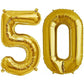 Number 50 Gold Foil Balloon 16 Inches