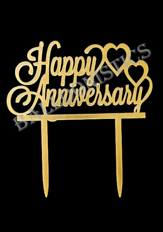 Acrylic Large Happy Anniversary Cake Topper | Cake Supplies Decorations