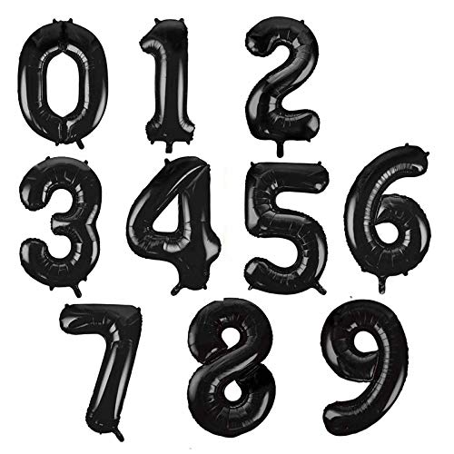 Number 0 Black Foil Balloon 16 Inches