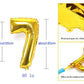 Number  4 Gold Foil Balloon and 25 Nos Blue and White Color Latex Balloon and Happy Birthday Banner Combo