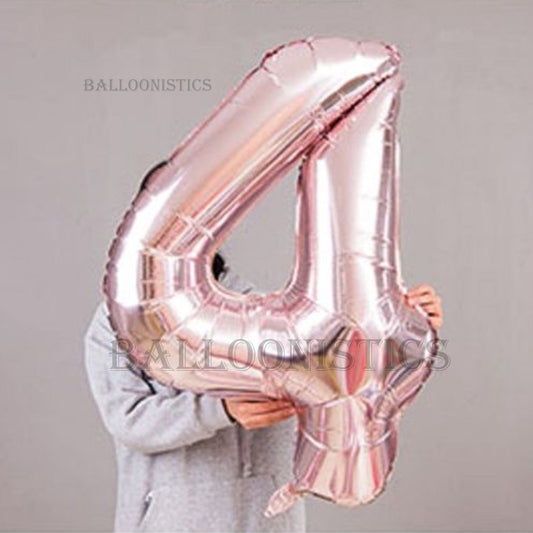 Number 4 Rose Gold Foil Balloon 40 Inches