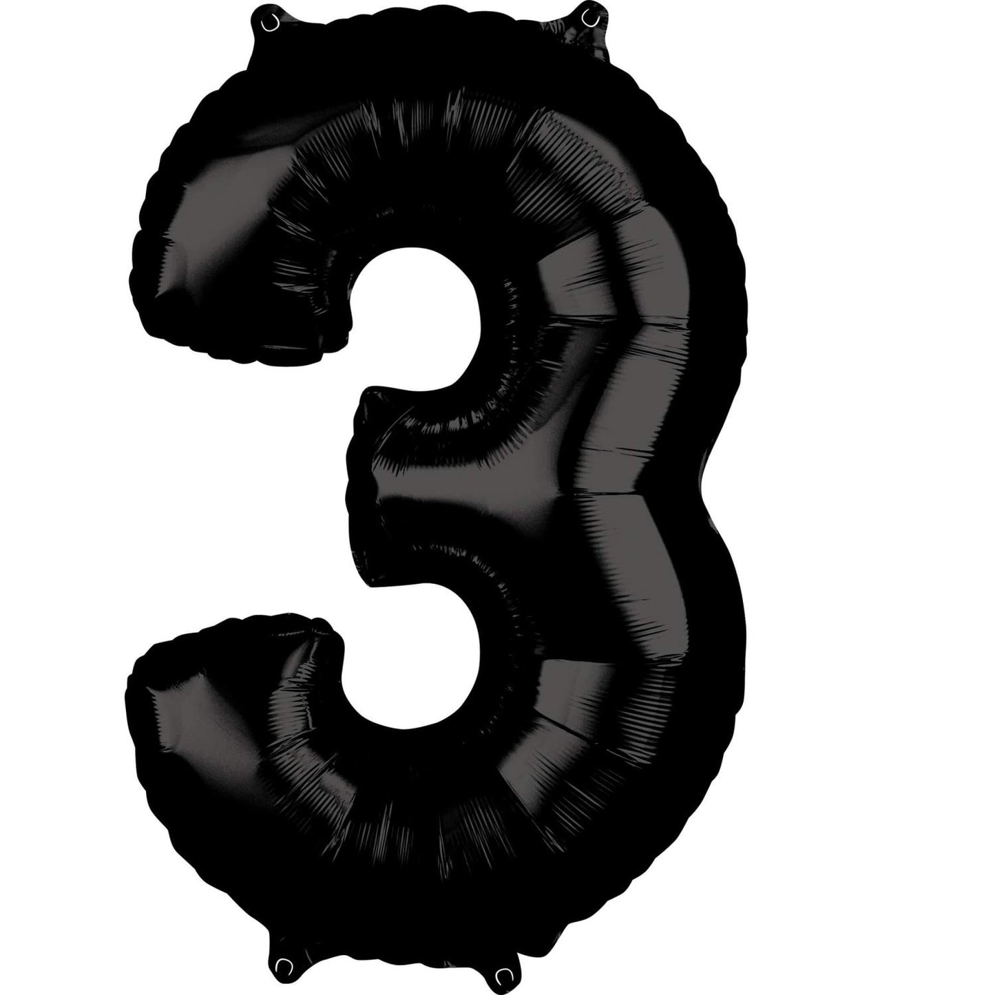 Number 3 Black Foil Balloon 16 Inches
