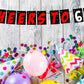 Cheers to 61 Birthday Banner for Photo Shoot Backdrop and Theme Party