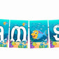 Ocean Underwater I Am Six 6th Birthday Banner for Photo Shoot Backdrop and Theme Party