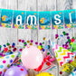 Ocean Underwater I Am Six 6th Birthday Banner for Photo Shoot Backdrop and Theme Party