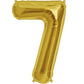 Number 7 Gold Foil Balloon 16 Inches - Balloonistics