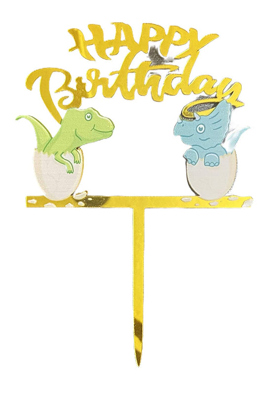 Acrylic Dinosaur Happy Birthday Cake Topper | Cake Supplies Decorations