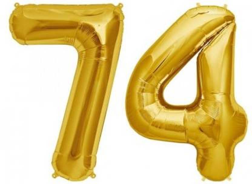 Number 74 Gold Foil Balloon 16 Inches