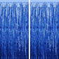Blue Foil Curtains Pack of 2 Nos for Birthday Decoration Photo Booth Props Backdrop Baby Shower Bachelorette Party Decorations 3*6 Feet Each